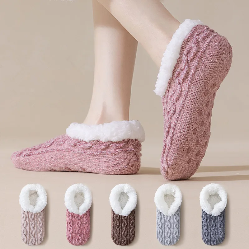 Keep Warm Winter Non-slip Floor Socks Women Knitted Snow Socks Sleep Carpet Slippers Socks Woman Velvet Boot Indoor Home Wear
Keep Warm Winter Non-slip Floor Socks Women Knitted Snow Socks Sleep Carpet Slippers Socks Woman Velvet Boot Indoor Home Wear
