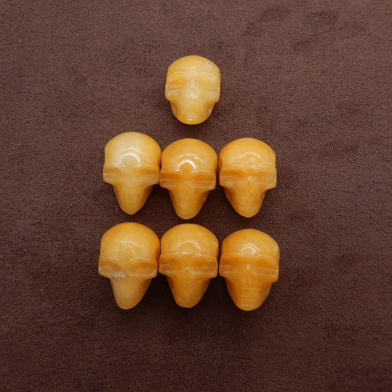 Natural Stone Yellow Jade Handcarved Skull Pendant Beads Side Drilled Semiprecious Jewelry Accessory for Women 20x16x14mm 5.3g
Natural Stone Yellow Jade Handcarved Skull Pendant Beads Side Drilled Semiprecious Jewelry Accessory for Women 20x16x14mm 5.3g