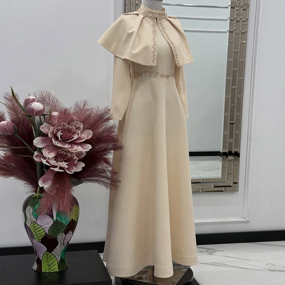 Customized A-line Evening Dresses Floor-length High-neck Full Sleeve Prom Gown Fashion Sequined Stole Simple Draped Party Gown
Customized A-line Evening Dresses Floor-length High-neck Full Sleeve Prom Gown Fashion Sequined Stole Simple Draped Party Gown