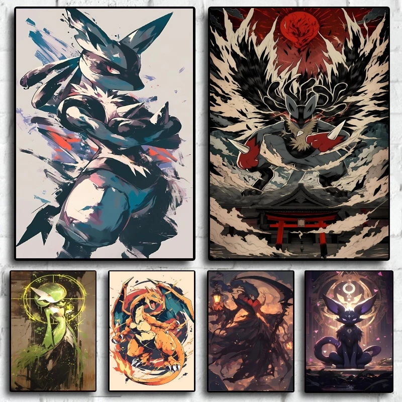 Japanese Anime Canvas Paintings Pokemon Lucario Classic Character Poster Prints Birthday Gifts Aesthetic Room Home Wall Decor
Japanese Anime Canvas Paintings Pokemon Lucario Classic Character Poster Prints Birthday Gifts Aesthetic Room Home Wall Decor