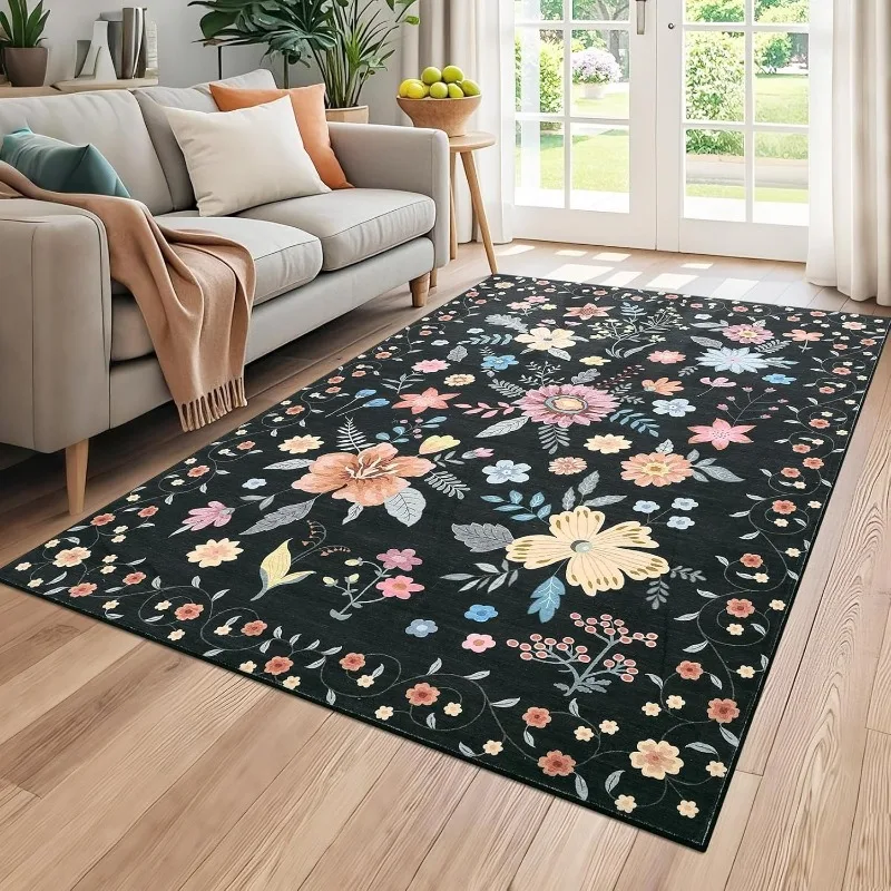 American Retro Floral Pattern Living Room Carpet Home Sofa Coffee Table Non-slip Floor Mat Machine Washable Bedroom Soft Rug
American Retro Floral Pattern Living Room Carpet Home Sofa Coffee Table Non-slip Floor Mat Machine Washable Bedroom Soft Rug