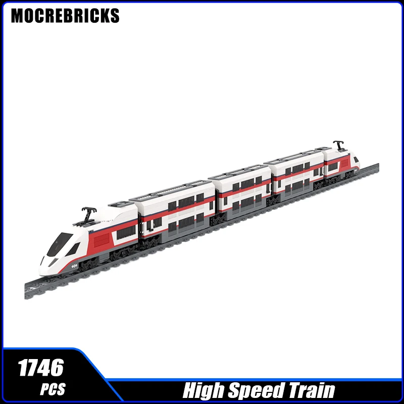 Городской высокоскоростной поезд модель Сборка кирпичная железная дорога пассажир MOC строительный блок каретка Обучающие игрушки детские подарки