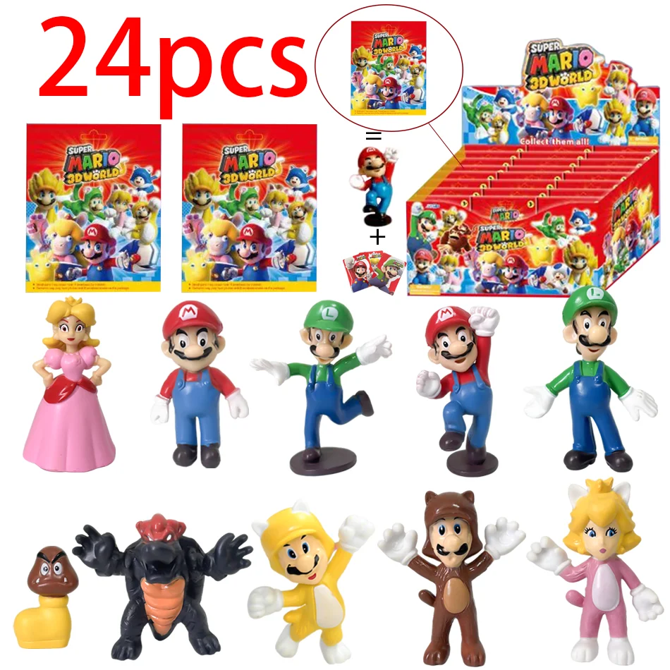 S Mario Blind Box 1-24pcs Anime Figure Action Figurine Doll Kits Collection PVC Model Toys Birthday Christmas Gift ornament
S Mario Blind Box 1-24pcs Anime Figure Action Figurine Doll Kits Collection PVC Model Toys Birthday Christmas Gift ornament