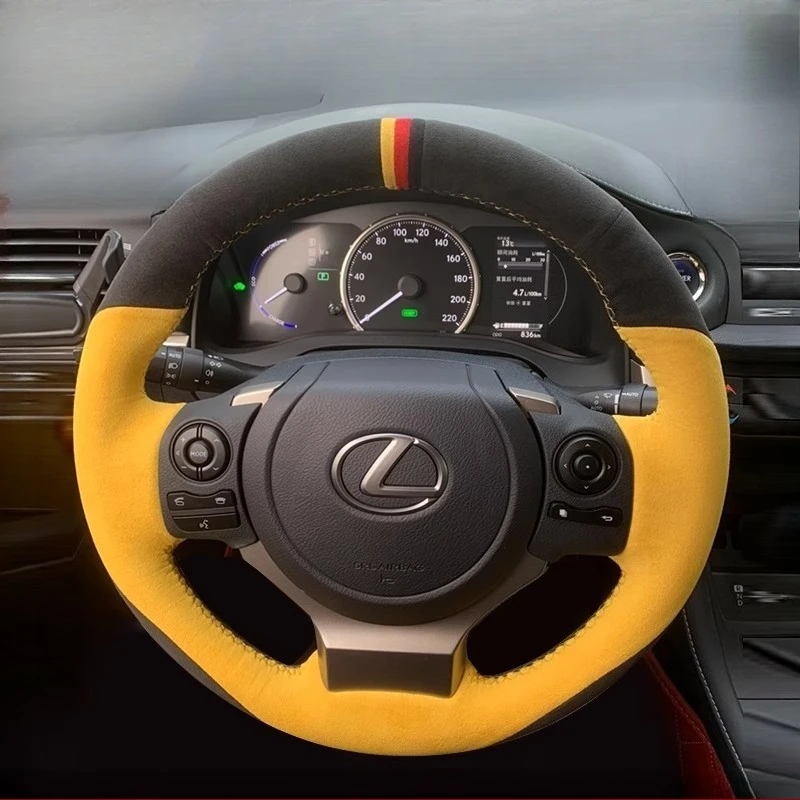 For Lexus NX300 NX300H IS350 2015 2016-2021 Hand Stitched non-slip black yellow suede Car Steering Wheel Cover
For Lexus NX300 NX300H IS350 2015 2016-2021 Hand Stitched non-slip black yellow suede Car Steering Wheel Cover