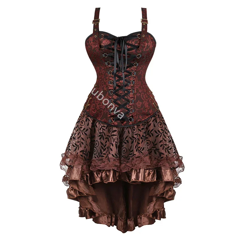 Sapubonva Brown Corset Dress 3 Set Plus Size Sexy Overbust Bustier Top Skirt Pirate Steampunk Victorian Burlesque Gothic Exotic
Sapubonva Brown Corset Dress 3 Set Plus Size Sexy Overbust Bustier Top Skirt Pirate Steampunk Victorian Burlesque Gothic Exotic