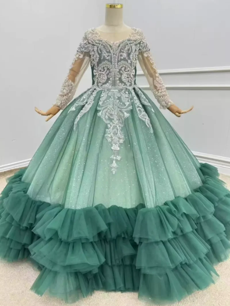 Ball Gown Flower Girl Dresses For Wedding Glitter Tulle Appliques O Neck Floor Length Kids Birthday Party Prom Gowns
Ball Gown Flower Girl Dresses For Wedding Glitter Tulle Appliques O Neck Floor Length Kids Birthday Party Prom Gowns