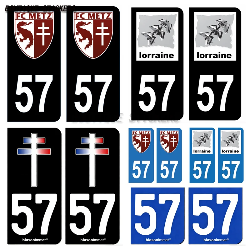 2Pcs Autocollant plaque d'immatriculation française noir bleu 57 Football Club Metz-Croix de Lorraine-DEP 57 Région Lorraine PVC
2Pcs Autocollant plaque d'immatriculation française noir bleu 57 Football Club Metz-Croix de Lorraine-DEP 57 Région Lorraine PVC