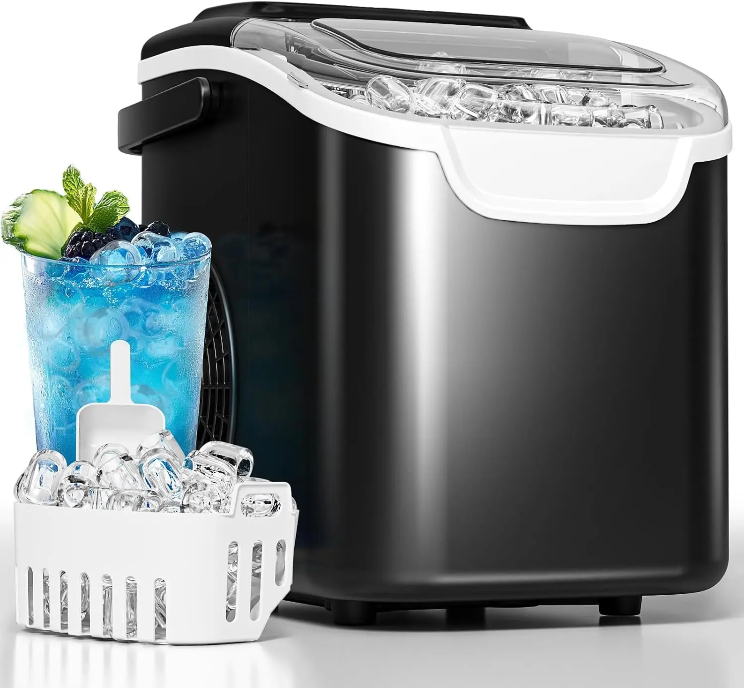 Portable Ice Maker with Auto-Clean, 26.5lbs Daily, 8 Cubes in 6 Mins for Home/Office/RV
Portable Ice Maker with Auto-Clean, 26.5lbs Daily, 8 Cubes in 6 Mins for Home/Office/RV