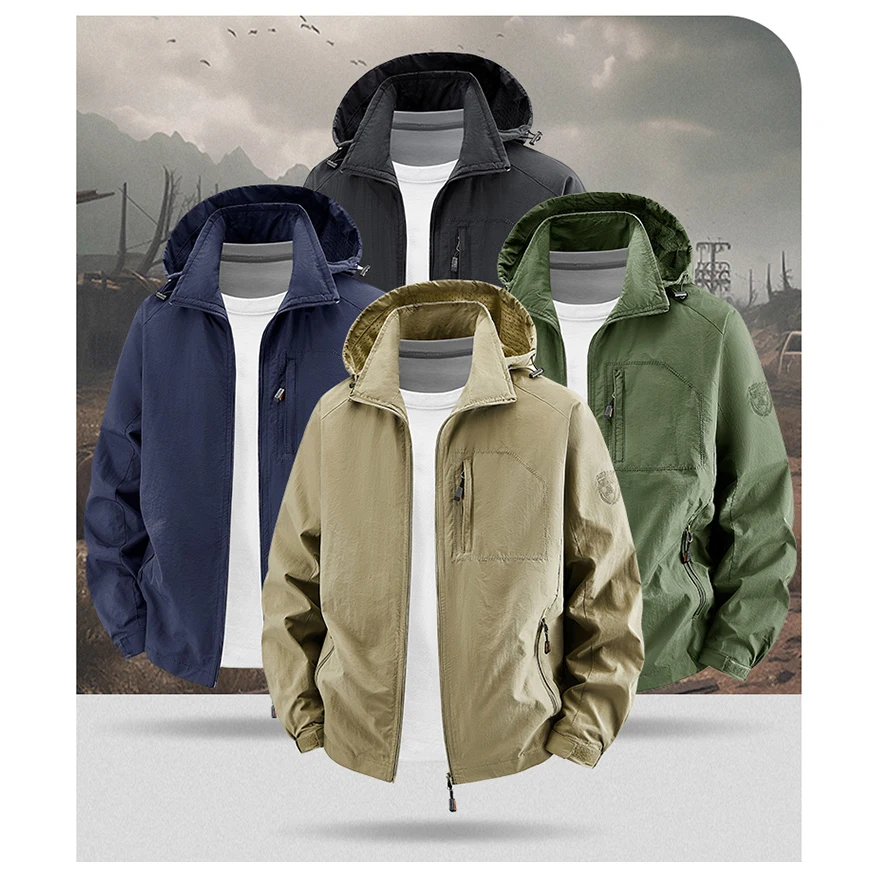 Outdoor Jackets Men Detachable Hooded Zipper Coat Casual Male Windbreaker Waterproof Jacket for Man Camping Hiking Outwear 2025
Outdoor Jackets Men Detachable Hooded Zipper Coat Casual Male Windbreaker Waterproof Jacket for Man Camping Hiking Outwear 2025