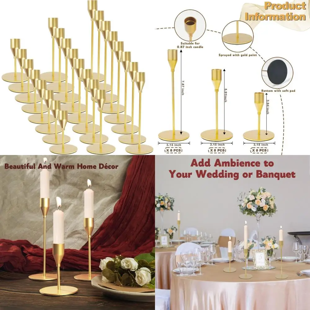 Массовые подсвечники из матового золота — декоративные металлические подсвечники для свадьбы, конические свечи 0,8 дюйма, элегантный набор канделябр
Массовые подсвечники из матового золота — декоративные металлические подсвечники для свадьбы, конические свечи 0,8 дюйма, элегантный набор канделябр
