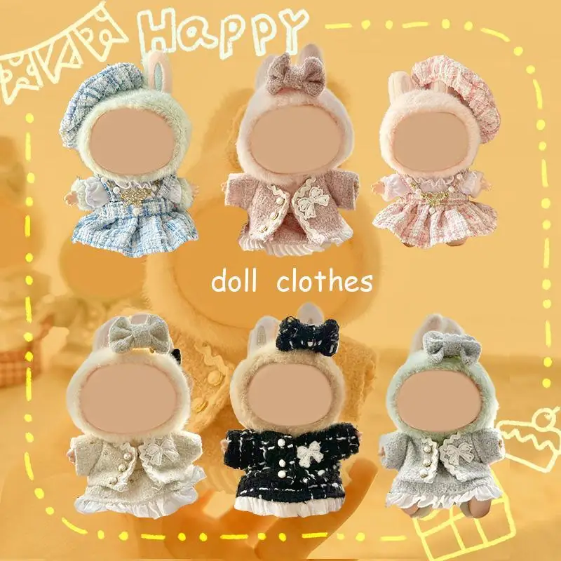 Feminine Outfits For 17cm Labubu Mini Doll Clothes Outfit Accessories Checkered Dress Beret Set For Party Gift
Feminine Outfits For 17cm Labubu Mini Doll Clothes Outfit Accessories Checkered Dress Beret Set For Party Gift