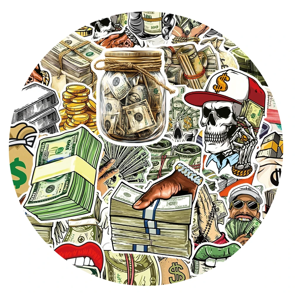 10/30/50pcs Dollar Money Banknote Graffiti Stickers Cool Cartoon Decals Skateboard Phone Guitar Bike Waterproof Sticker Packing
10/30/50pcs Dollar Money Banknote Graffiti Stickers Cool Cartoon Decals Skateboard Phone Guitar Bike Waterproof Sticker Packing