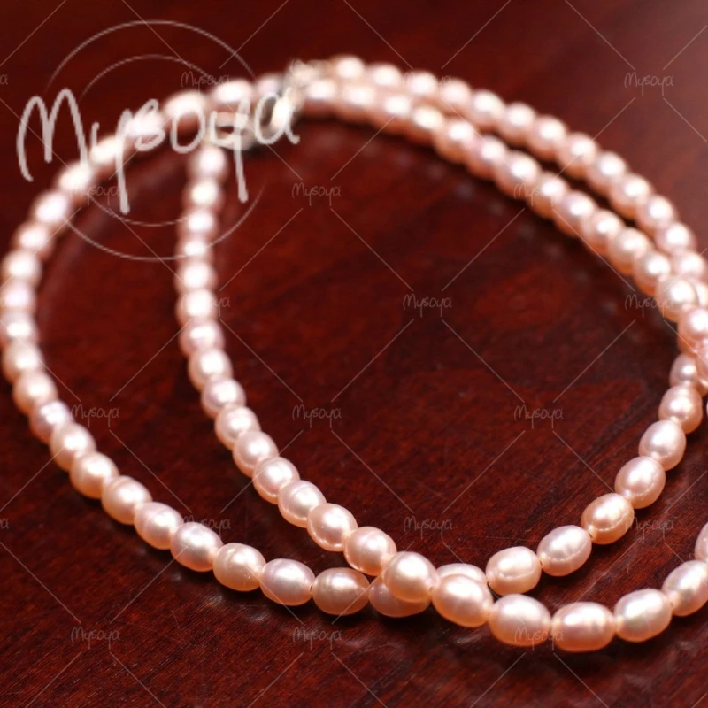MYSOYA 4-5mm Pink Rice-shaped Freshwater Pearl Necklace, Gift Box, for Her/ Him, for Birthday/ Wedding/ Father's Day Gift Mn-15
MYSOYA 4-5mm Pink Rice-shaped Freshwater Pearl Necklace, Gift Box, for Her/ Him, for Birthday/ Wedding/ Father's Day Gift Mn-15