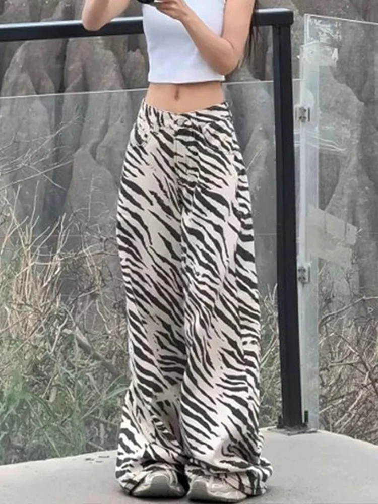 Women's Zebra Print Casual Jeans Y2K American High Street Harajuku Street Style Aesthetic Wide Leg Denim Pants Fashion Clothing
Women's Zebra Print Casual Jeans Y2K American High Street Harajuku Street Style Aesthetic Wide Leg Denim Pants Fashion Clothing