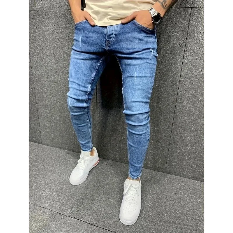Distressed Slim Fit Stretch Denim Jeans Low Waist Drawstring Neutral Non-Shrinkage Spring Collection Casual Outerwear
Distressed Slim Fit Stretch Denim Jeans Low Waist Drawstring Neutral Non-Shrinkage Spring Collection Casual Outerwear