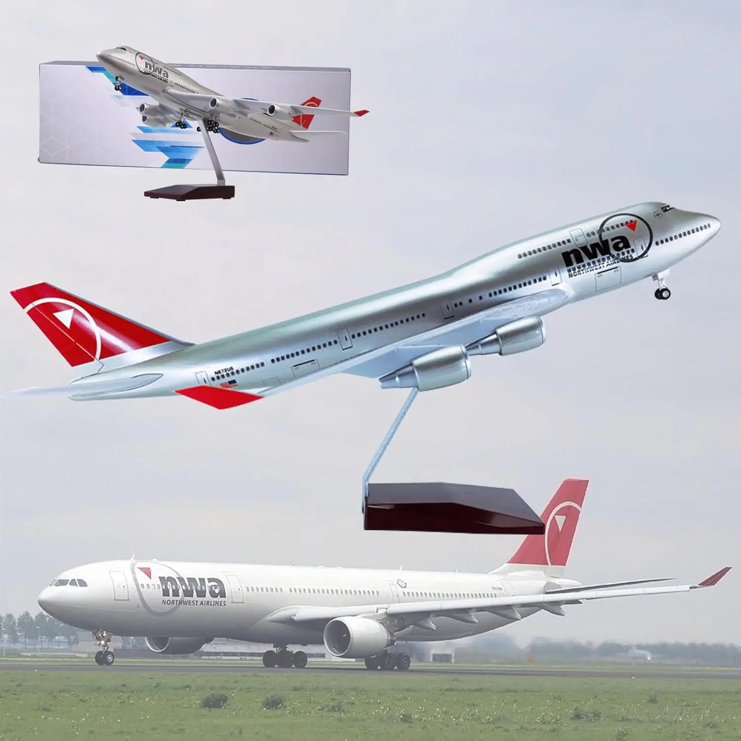1:150 Scale Aircraft NWA Airways B747 47CM Plastic model plane With Lights LED & Landing Gear for Aviation Enthusiasts Aircraft
1:150 Scale Aircraft NWA Airways B747 47CM Plastic model plane With Lights LED & Landing Gear for Aviation Enthusiasts Aircraft