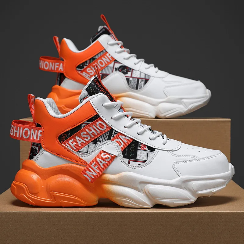 Trendy Orange Letter Printed Sneakers for Men Comfortable Platform Sneakers Men Street Casual Sneakers Man zapatillas de hombre
Trendy Orange Letter Printed Sneakers for Men Comfortable Platform Sneakers Men Street Casual Sneakers Man zapatillas de hombre