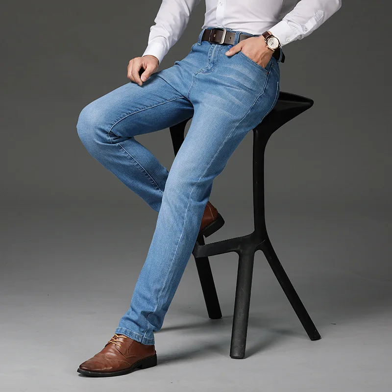 Men's Spring Fitted Straight Stretch Denim Jeans Classic Badge Youth Male Business Casual Jeans Long Trousers Plus Size 46
Men's Spring Fitted Straight Stretch Denim Jeans Classic Badge Youth Male Business Casual Jeans Long Trousers Plus Size 46