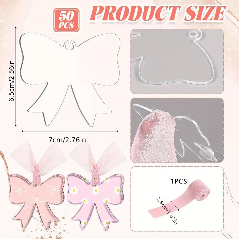 【CHRISTMAS 】Для брелока, сумки, дорожных аксессуаров-прозрачные акриловые заготовки для бантов, 50 шт., 1 рулон ленты для сублимации
【CHRISTMAS 】Для брелока, сумки, дорожных аксессуаров-прозрачные акриловые заготовки для бантов, 50 шт., 1 рулон ленты для сублимации