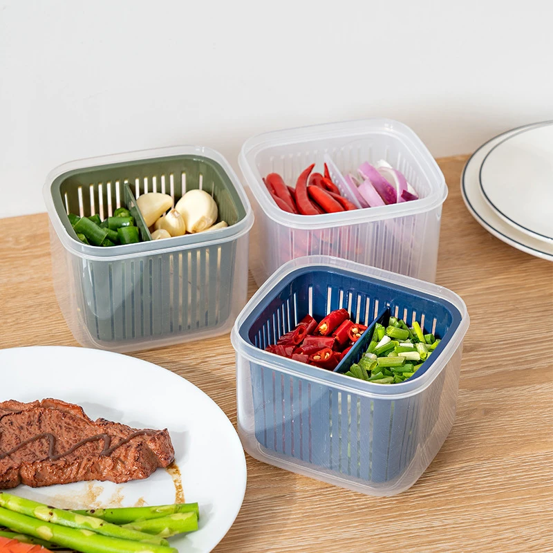 Divided Refrigerator Container Double Layer Food Containers With Drainage Onions Ginger Garlic Sealed Storage Box With Lid
Divided Refrigerator Container Double Layer Food Containers With Drainage Onions Ginger Garlic Sealed Storage Box With Lid