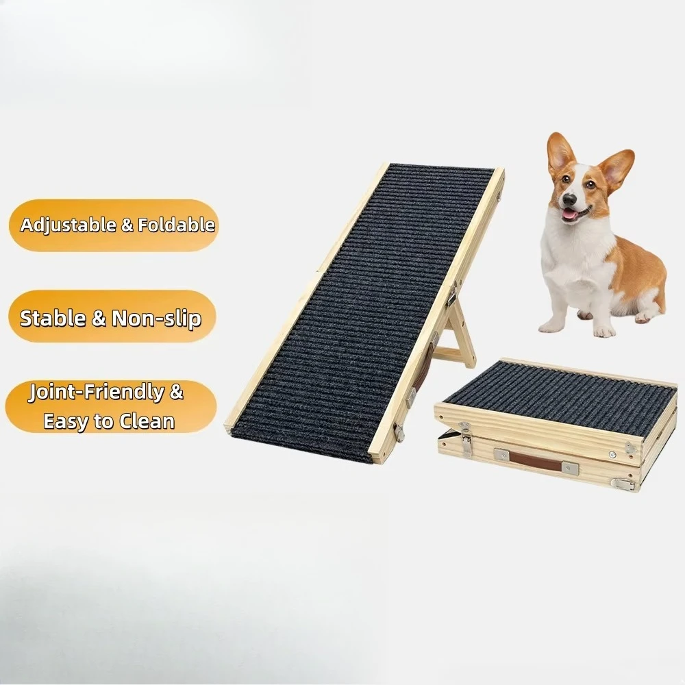 Foldable solid wood pet stairs, non-slip accessible pet ramps, dog stairs
Foldable solid wood pet stairs, non-slip accessible pet ramps, dog stairs