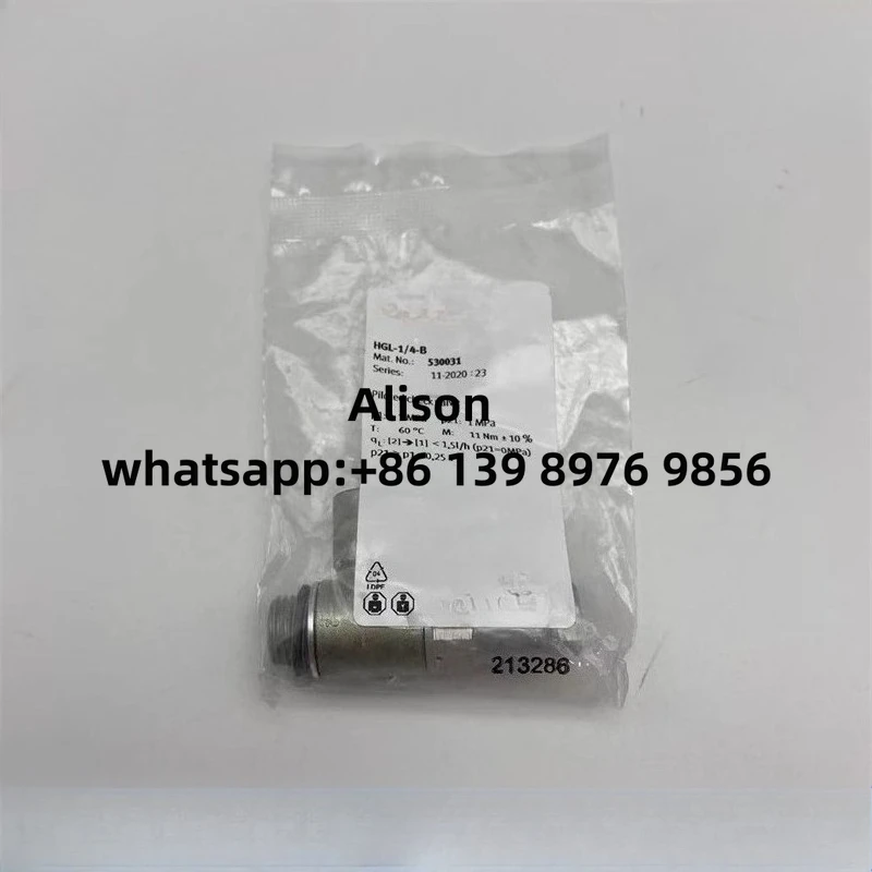 Original pilot check valve one-way valve HGL-1/4-B 530031 HGL-3/8-B 530032 HGL-1/2-B 530033
Original pilot check valve one-way valve HGL-1/4-B 530031 HGL-3/8-B 530032 HGL-1/2-B 530033