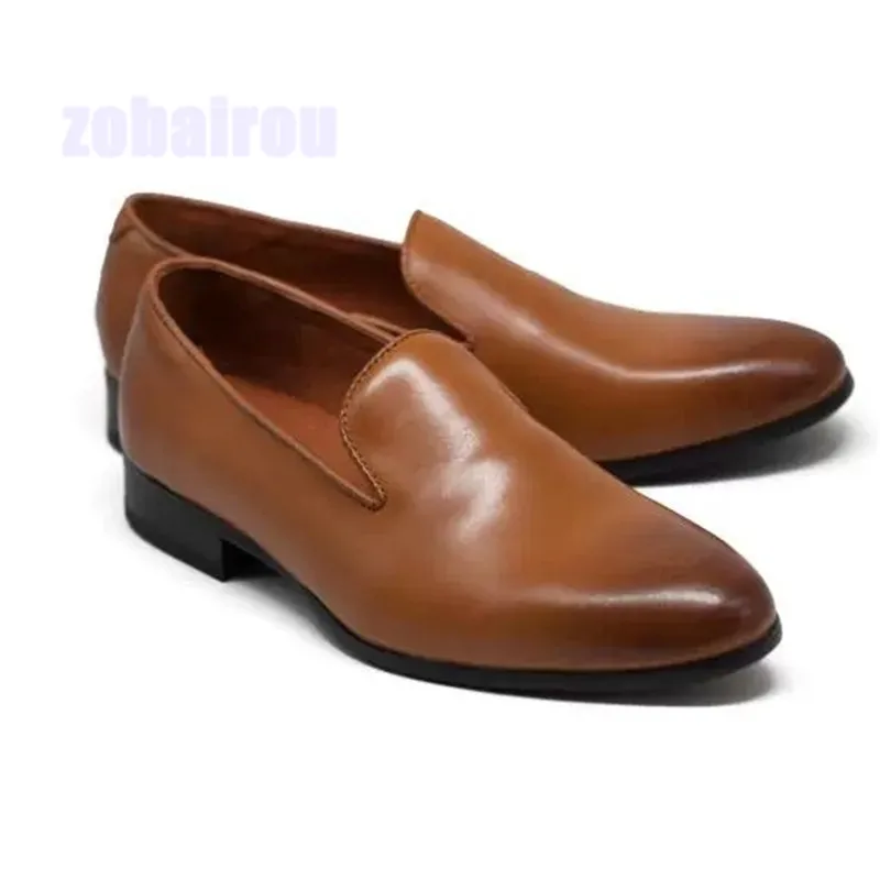 Brown Genuine Leather Slip-On Men's Shoes Pointed Toe Business Dress Trendy Wedding Shoes Handmade Fashionable Breathable Loafer
Brown Genuine Leather Slip-On Men's Shoes Pointed Toe Business Dress Trendy Wedding Shoes Handmade Fashionable Breathable Loafer