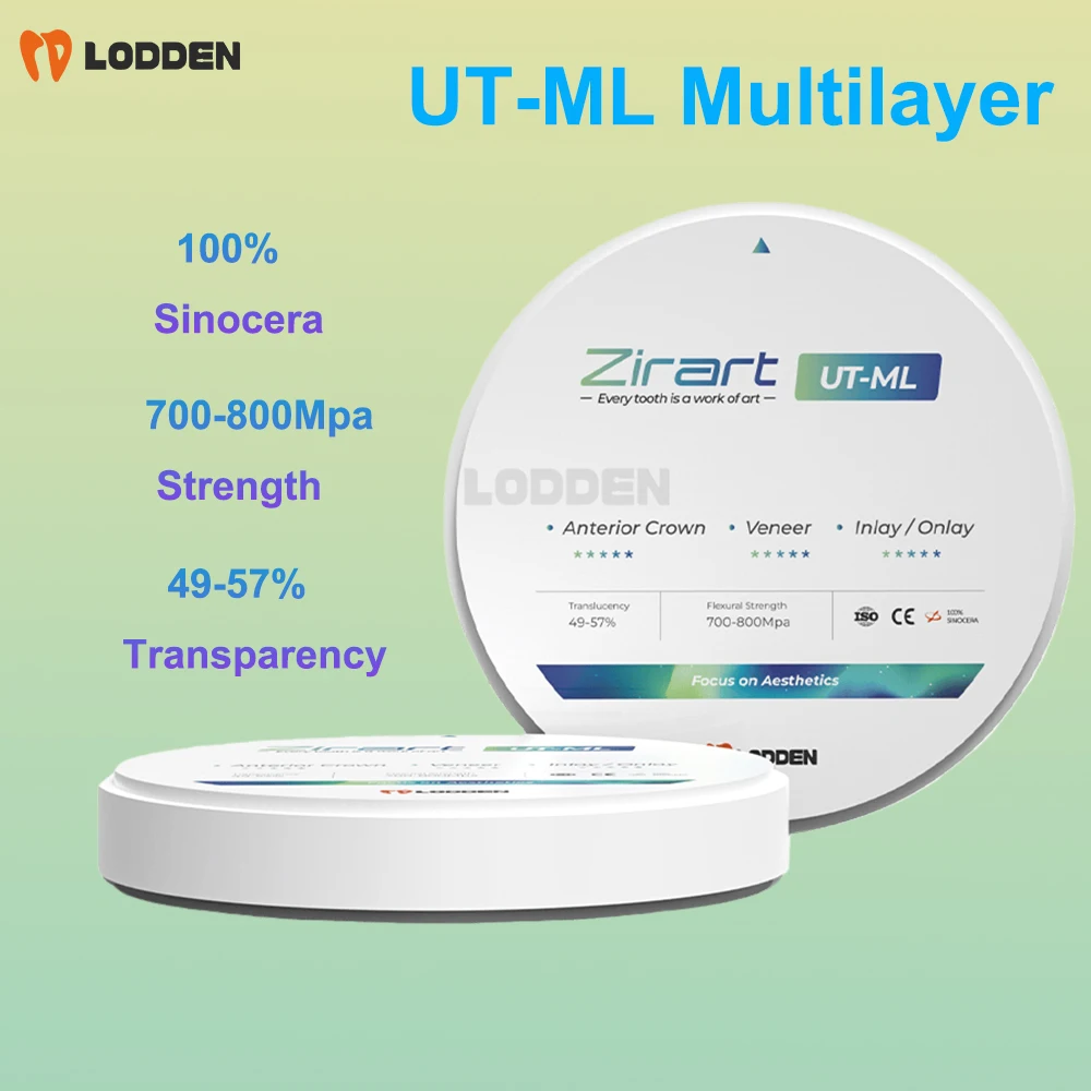 UT-ML Zirconia Dental Multilayer Block Open System for CAD CAM Most Transparent Aesthetic 3D Multi-layer Zirconium Disc Block
UT-ML Zirconia Dental Multilayer Block Open System for CAD CAM Most Transparent Aesthetic 3D Multi-layer Zirconium Disc Block