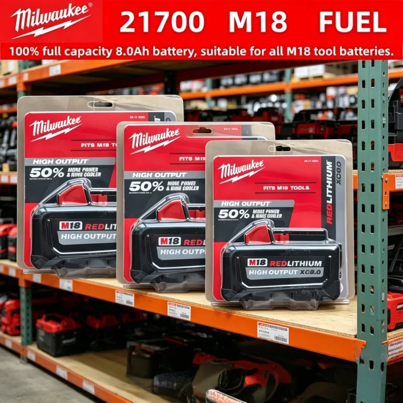 XC 8000mAh 18V Milwaukee M18 Battery, for Milwaukee Tool Rechargeable Battery 18V 48-11-2830 0730-20 21700 Cell M18 Battery
XC 8000mAh 18V Milwaukee M18 Battery, for Milwaukee Tool Rechargeable Battery 18V 48-11-2830 0730-20 21700 Cell M18 Battery