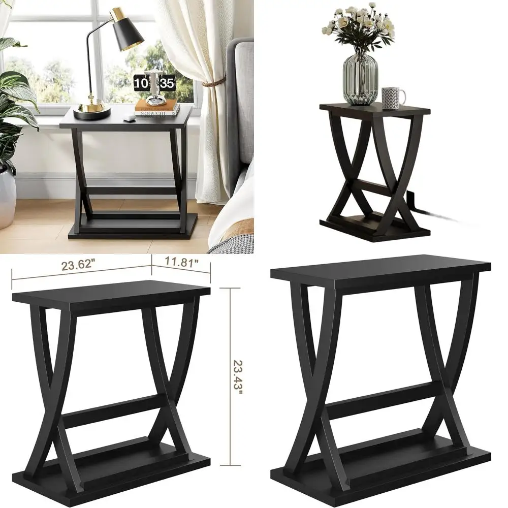 Contemporary Slim X-Frame Accent Table with Shelf, Ideal for Compact Spaces in Living Rooms and Bedrooms
Contemporary Slim X-Frame Accent Table with Shelf, Ideal for Compact Spaces in Living Rooms and Bedrooms