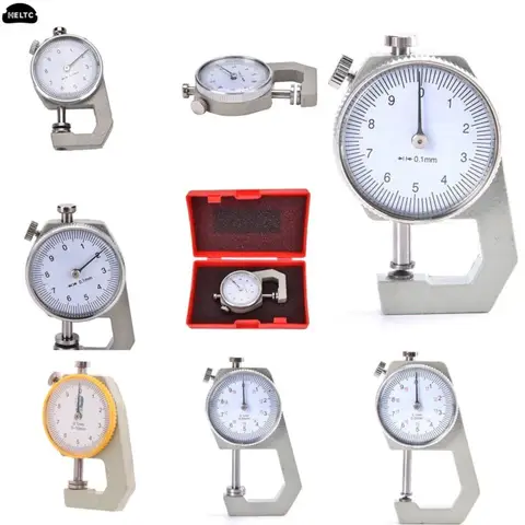 Leather Thickness Gauge Measuring Tools 0-10mm/0.1mm Dial Paper Meter Tester For Hollow Pipe Or Circular Tube Caliper Aluminum