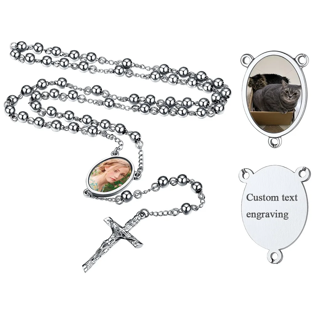 Custom Photo Prayer Necklace Picture Text Catholic Photo Rosaries Beads Oval Medal Cross Y Pendant Amulet Jewelry Baptism Gift
Custom Photo Prayer Necklace Picture Text Catholic Photo Rosaries Beads Oval Medal Cross Y Pendant Amulet Jewelry Baptism Gift