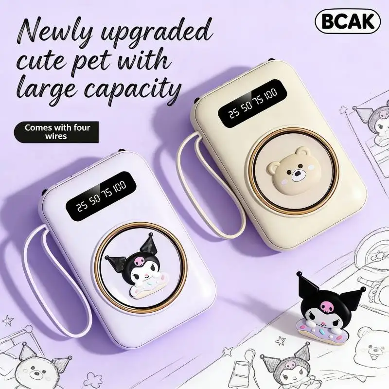 Портативный мини-аккумулятор BCAK Cartoon 20000 мАч со встроенными кабелями для зарядки, идеальный подарок для ежедневного использования
Портативный мини-аккумулятор BCAK Cartoon 20000 мАч со встроенными кабелями для зарядки, идеальный подарок для ежедневного использования