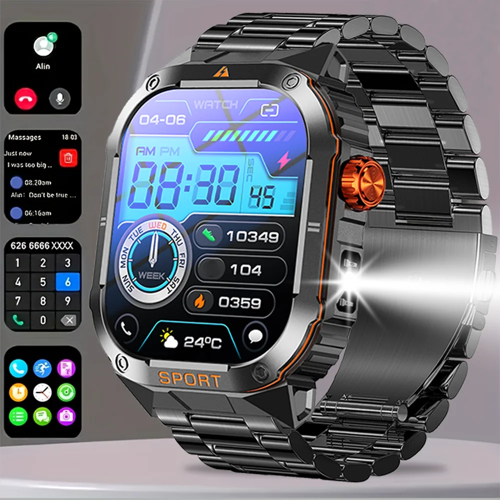 New 2.1-inch smartwatch with 350 mAh battery, flashlight, multiple sports modes, Bluetooth calling, suitable for iOS and Android
New 2.1-inch smartwatch with 350 mAh battery, flashlight, multiple sports modes, Bluetooth calling, suitable for iOS and Android