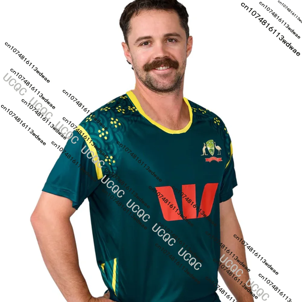 Футболка для тренировок по крикету T20 League 2026/25, Австралия, командная спортивная форма The Ashes, мужская, для болельщиков, с 3D-печатью, быстросохнущая
Футболка для тренировок по крикету T20 League 2026/25, Австралия, командная спортивная форма The Ashes, мужская, для болельщиков, с 3D-печатью, быстросохнущая