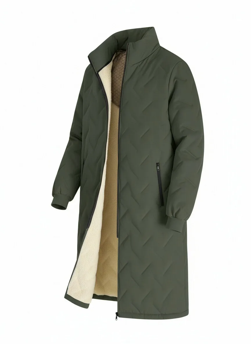 Men's Mid to Long Length Cotton Jacket Lamb Velvet Thiened Men's Cotton Coat Windproof Stand Collar Coat Faionable Parkas Male
Men's Mid to Long Length Cotton Jacket Lamb Velvet Thiened Men's Cotton Coat Windproof Stand Collar Coat Faionable Parkas Male