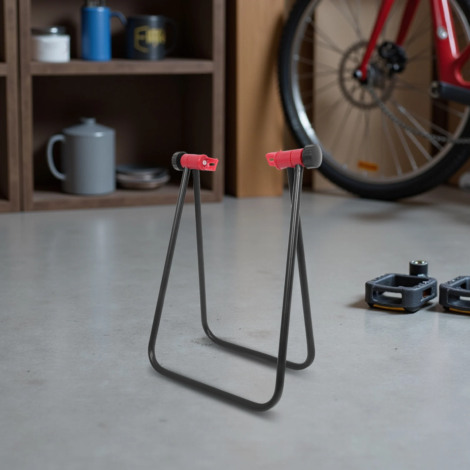 Sturdy Black Bike Support Bracket Heavy Duty Folding Bike Holder Adjustable Height Non Slip Base for Maintenance Repair Stand
Sturdy Black Bike Support Bracket Heavy Duty Folding Bike Holder Adjustable Height Non Slip Base for Maintenance Repair Stand