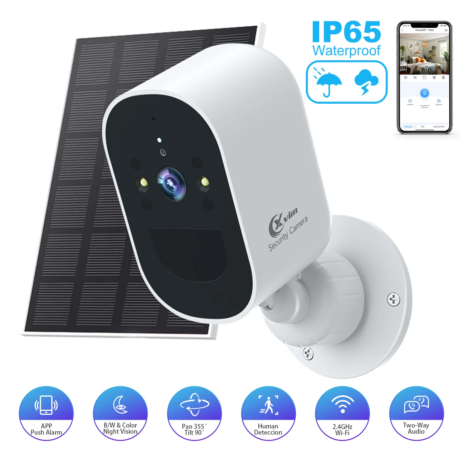 XVIM 2MP AI Обнаружение человека Радионяня Электронная камера ночного видения Открытая солнечная камера 2,4G Wi-Fi Безопасность Субминиатюрная камера
XVIM 2MP AI Обнаружение человека Радионяня Электронная камера ночного видения Открытая солнечная камера 2,4G Wi-Fi Безопасность Субминиатюрная камера