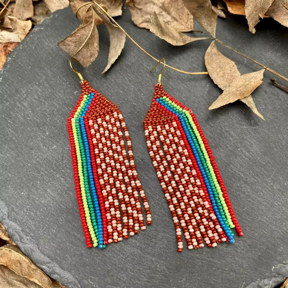 ZGMXR Rice bead earrings Hand-woven Rainbow Geometry Fashion Alloy Gradient color Simple Original Tassel Bohemia Beaded earrings
ZGMXR Rice bead earrings Hand-woven Rainbow Geometry Fashion Alloy Gradient color Simple Original Tassel Bohemia Beaded earrings