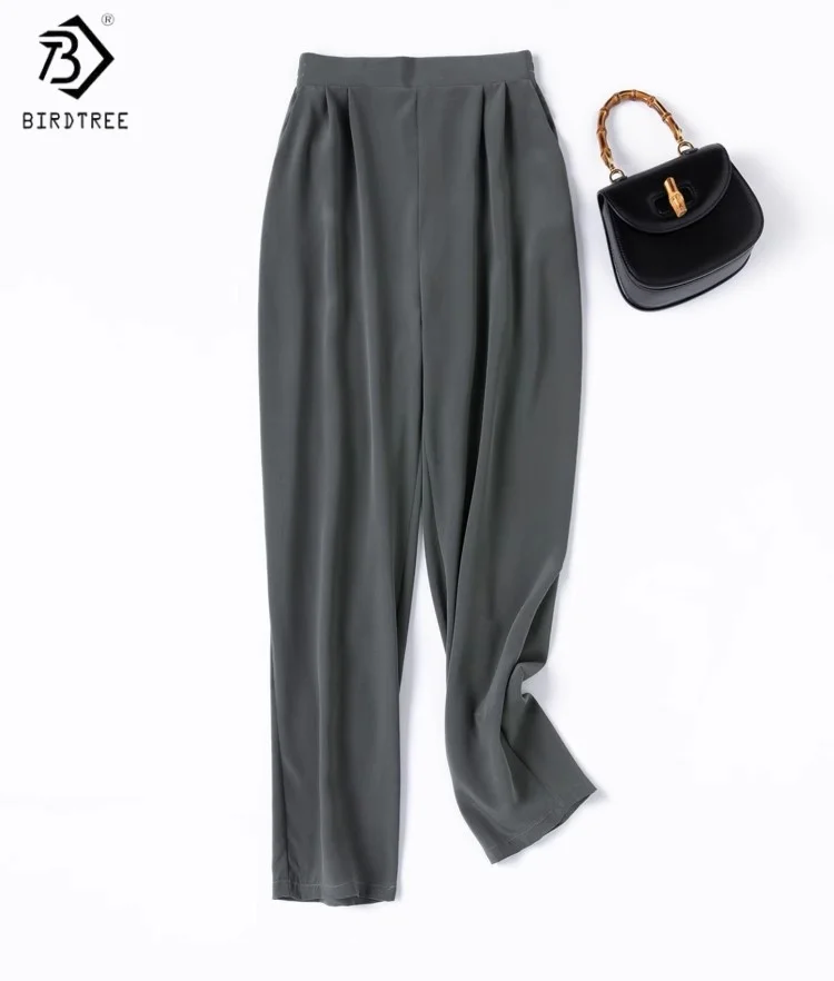 Birdtree Summer 32MM 93% Mulberry Silk 7% Spandex Pants,Women Elasticity Solid Elastic Waist harem pant,2025 New P55905JF
Birdtree Summer 32MM 93% Mulberry Silk 7% Spandex Pants,Women Elasticity Solid Elastic Waist harem pant,2025 New P55905JF