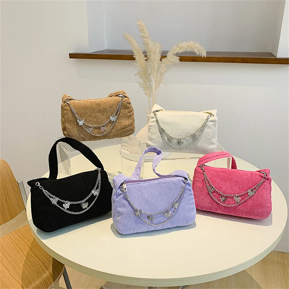 Corduroy Shoulder Bag For Women Butterfly Chain Classic Tote Bag Casual Handbags For Outdoor Travel Girls
Corduroy Shoulder Bag For Women Butterfly Chain Classic Tote Bag Casual Handbags For Outdoor Travel Girls