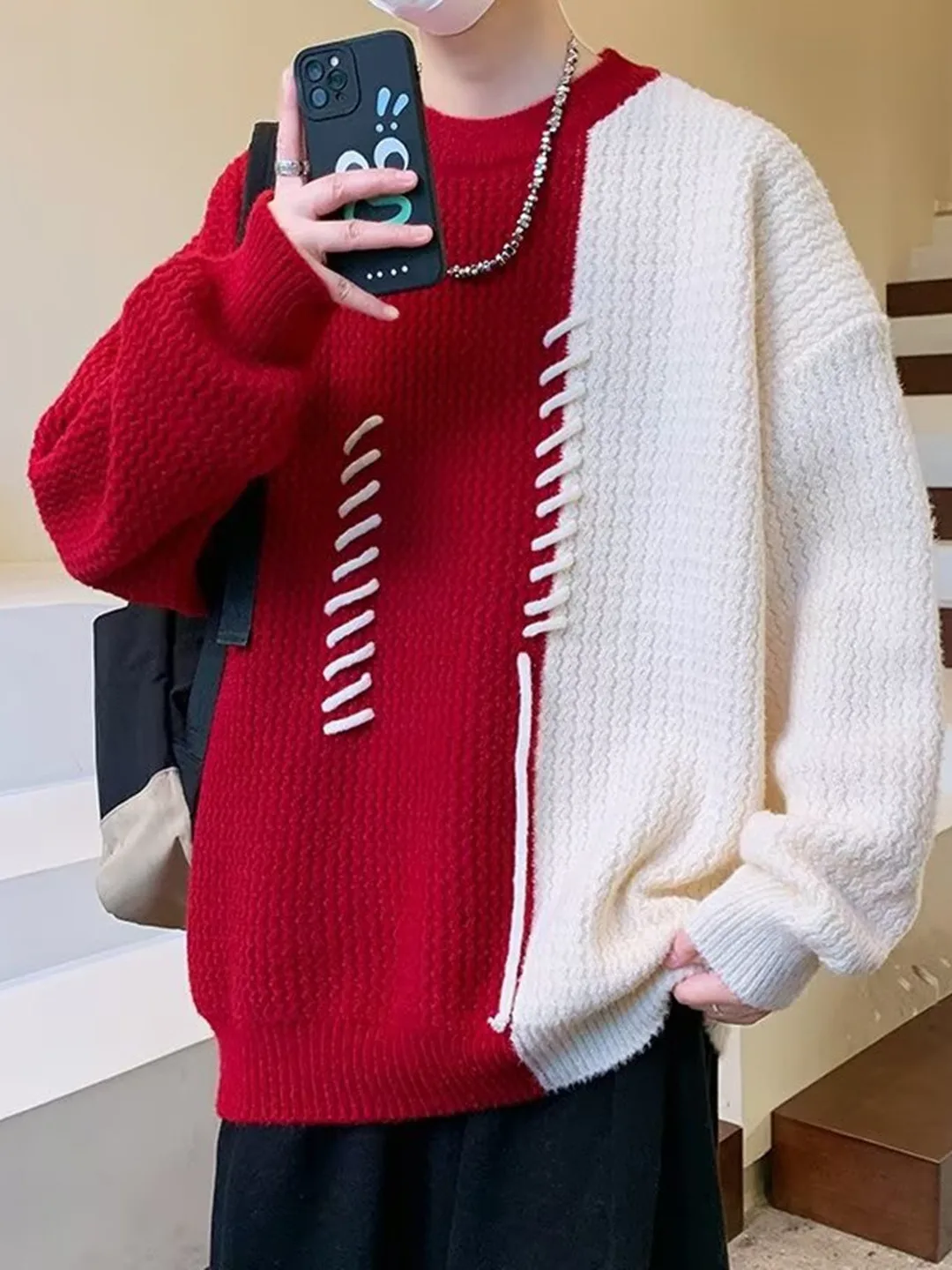 Casual Color Blo Sweater Men's Loose Fit Knitted irt Autumn Winter Warm Breathable Soft Comfortable round Ne Long Sve
Casual Color Blo Sweater Men's Loose Fit Knitted irt Autumn Winter Warm Breathable Soft Comfortable round Ne Long Sve