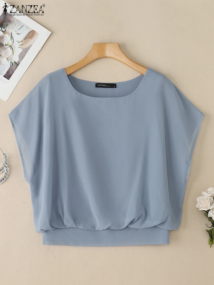 ZANZEA Casual Short Sleeve Blouse Women Elegant Office Tops O Neck Tunic 2025 Summer Chiffon Blusas Solid Color Fashion Pullover
ZANZEA Casual Short Sleeve Blouse Women Elegant Office Tops O Neck Tunic 2025 Summer Chiffon Blusas Solid Color Fashion Pullover