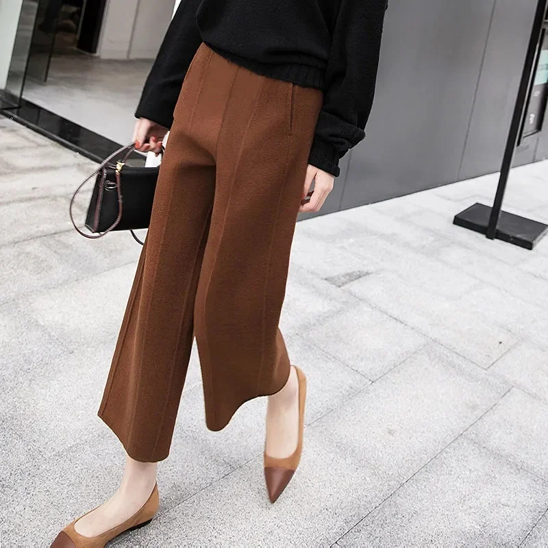 Autumn Winter Femme Solid Color Wide Leg Pant Women Fashion High Waist Straight Pantalons Korean Lady Loose Nine Points Trousers
Autumn Winter Femme Solid Color Wide Leg Pant Women Fashion High Waist Straight Pantalons Korean Lady Loose Nine Points Trousers