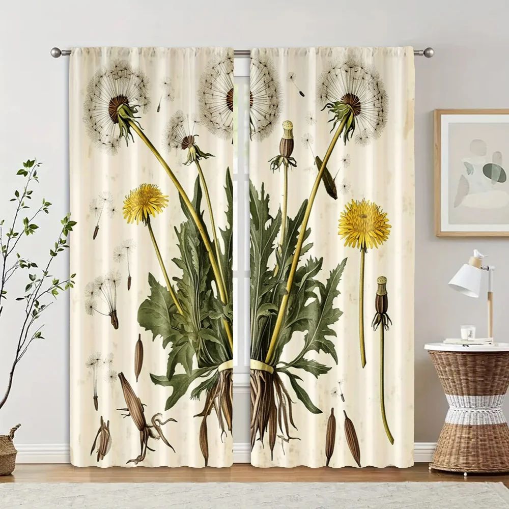2 pcs, filtering curtains (excluding rods, non-movable, without batteries) Dandelions and wildflowers for use in bedrooms and
2 pcs, filtering curtains (excluding rods, non-movable, without batteries) Dandelions and wildflowers for use in bedrooms and