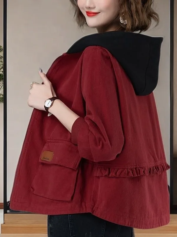 Spring Fashion Jacket Coat Thin Style for Middle-Aged Women Polyester Fiber Casual Windbreaker Elegant Top for Ladies
Spring Fashion Jacket Coat Thin Style for Middle-Aged Women Polyester Fiber Casual Windbreaker Elegant Top for Ladies
