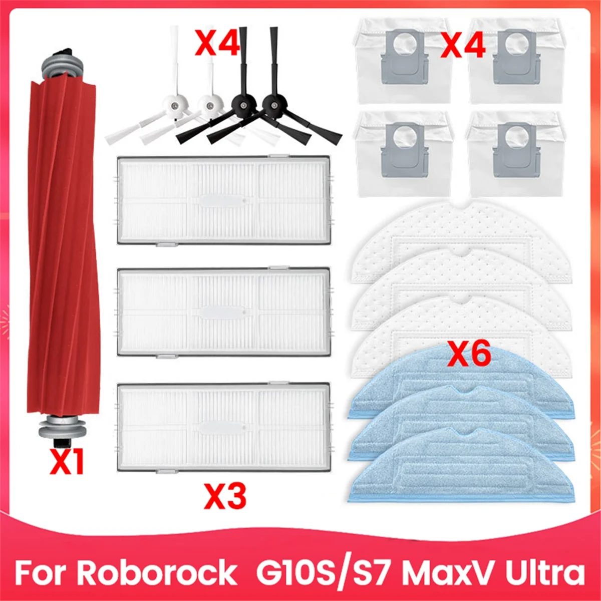 A76Z 18PCS Vacuum Filter and Brush Kit for G10S/S7 MaxV Ultra Vacuum Cleaner Accessories Replacement
A76Z 18PCS Vacuum Filter and Brush Kit for G10S/S7 MaxV Ultra Vacuum Cleaner Accessories Replacement