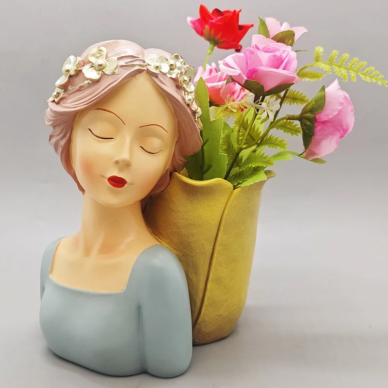 Large beautiful girl juicy flowerpot resin silicone mold DIY garden concrete vase handmade craft home decoration
Large beautiful girl juicy flowerpot resin silicone mold DIY garden concrete vase handmade craft home decoration
