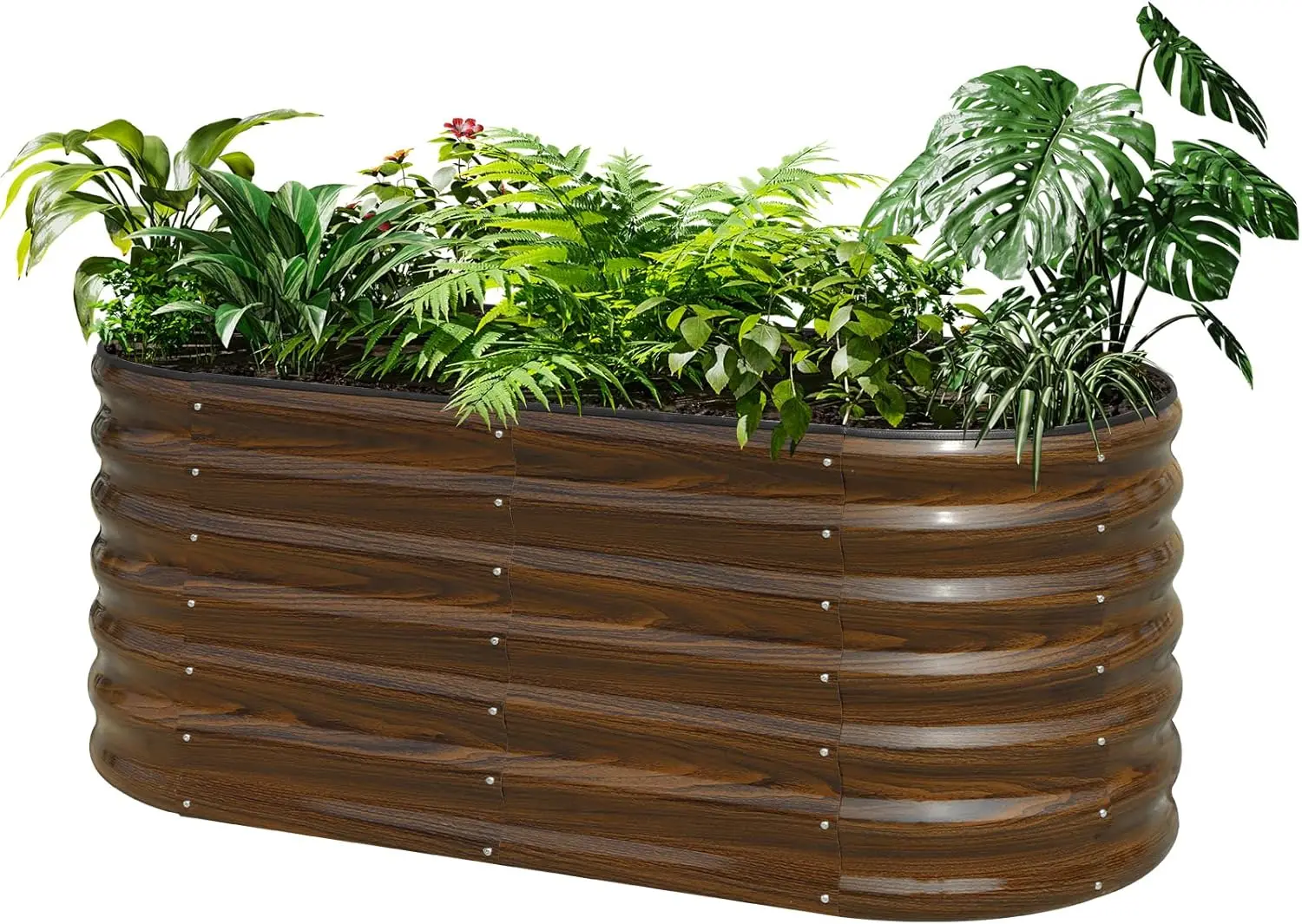 Galvanized Steel Raised Garden Bed, 4x2x2 ft, Outdoor Oval Deep Root Planter Box for Growing Vegetables, Flowers and Fruits 
Galvanized Steel Raised Garden Bed, 4x2x2 ft, Outdoor Oval Deep Root Planter Box for Growing Vegetables, Flowers and Fruits