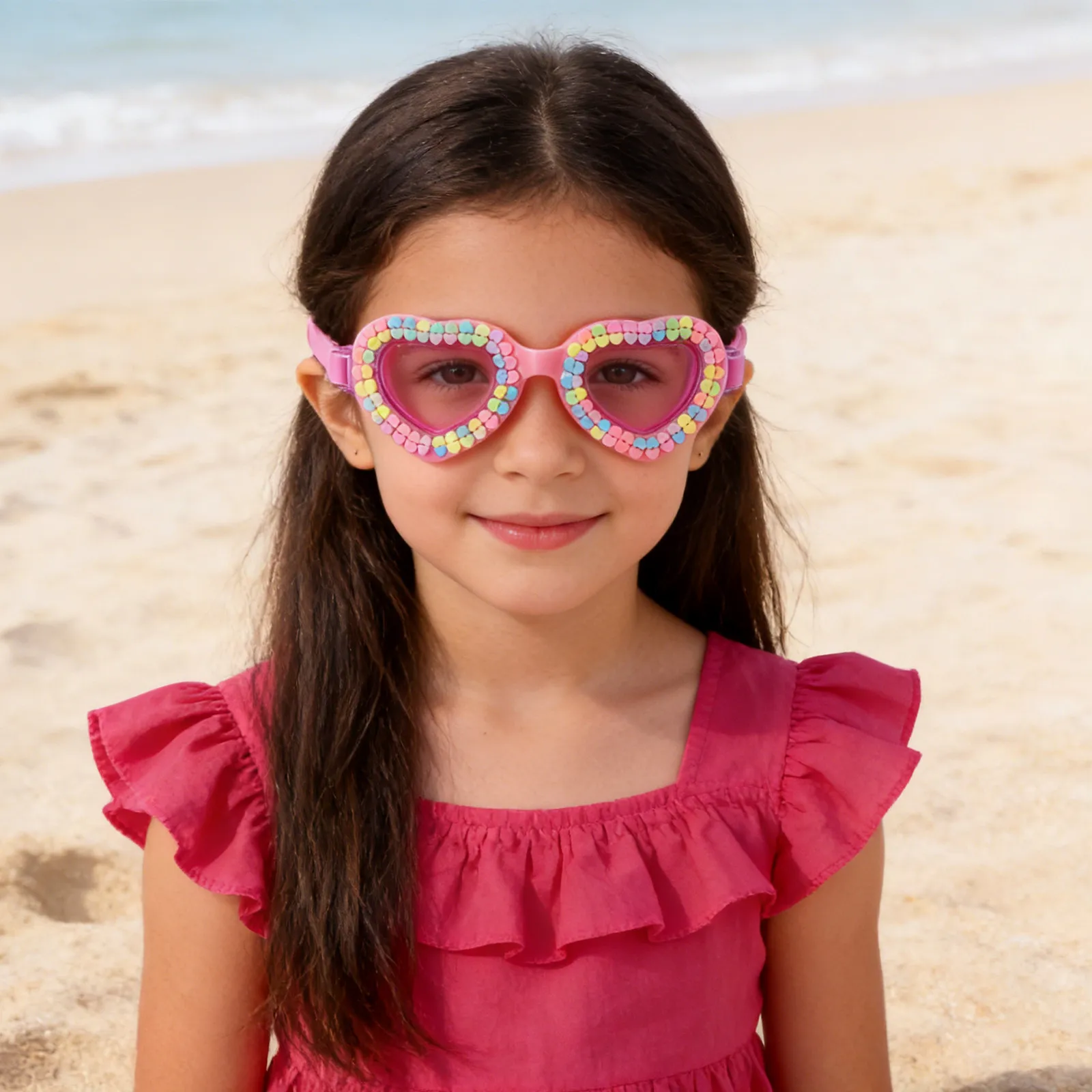 Swimming Goggles Cute Cartoon Heart Design Rainbow Patch Clear Vision Anti-Fog Waterproof Swim Goggles for Pool Fun
Swimming Goggles Cute Cartoon Heart Design Rainbow Patch Clear Vision Anti-Fog Waterproof Swim Goggles for Pool Fun